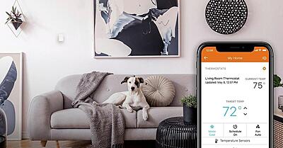 smart thermostat part of temperature monitoring integrated with home security