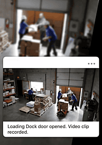 loading dock security camera notification