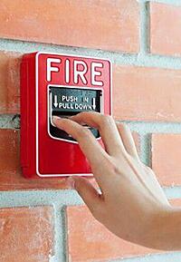 Fire alarm pull installed