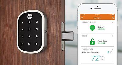 smart lock home automation integrated with security system